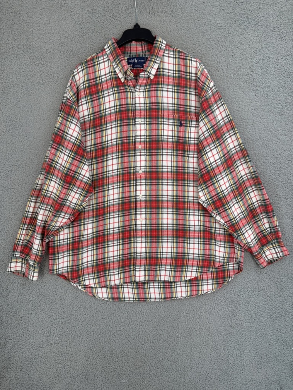 Ralph Lauren Men’s 2XL long sleeve button down plaid flannel shirt Red & Green